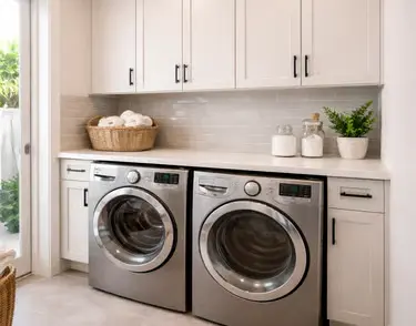 Laundry room cabinet installation in a Sarasota, FL home by Makiry Group
